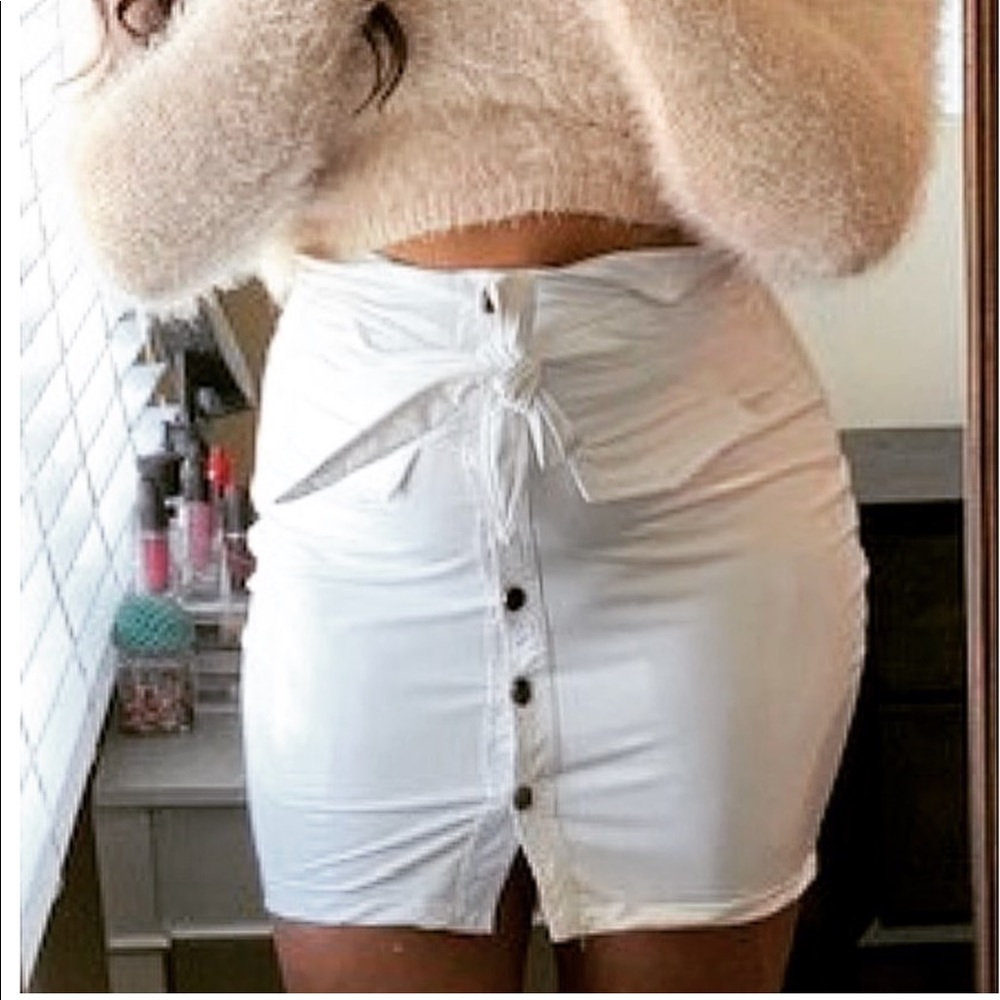 Faux leather white Barbie skirt